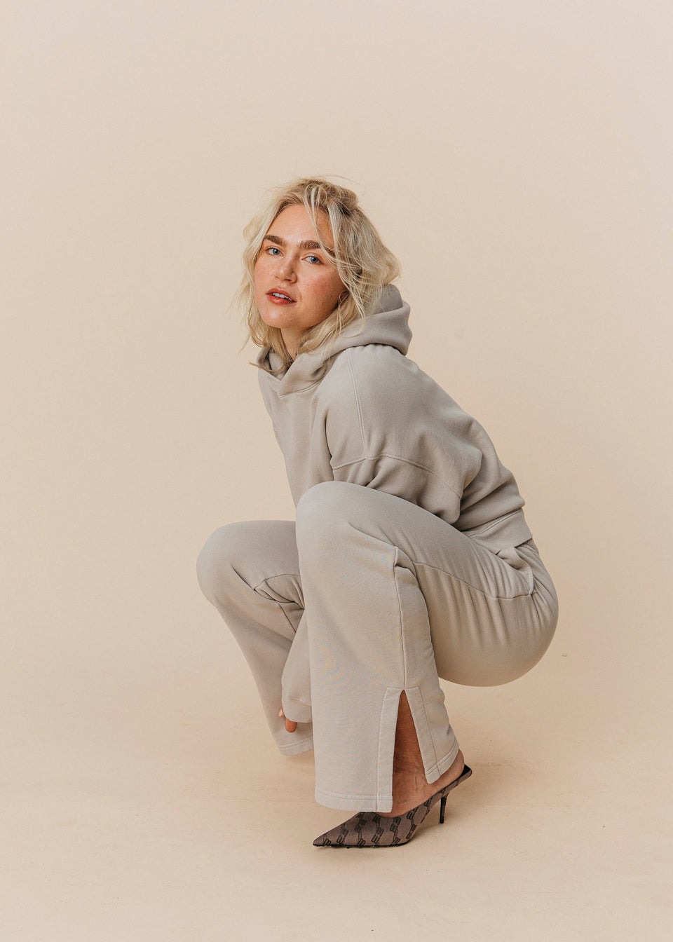Flare Pant in Stone