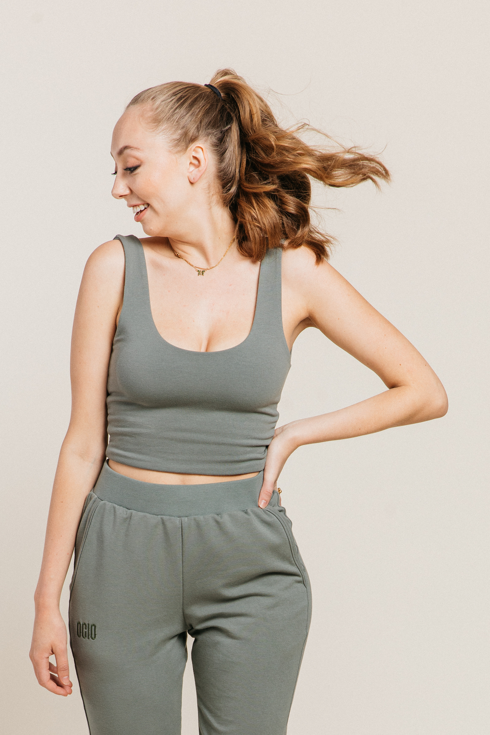 Double Scoop Tank in Sage