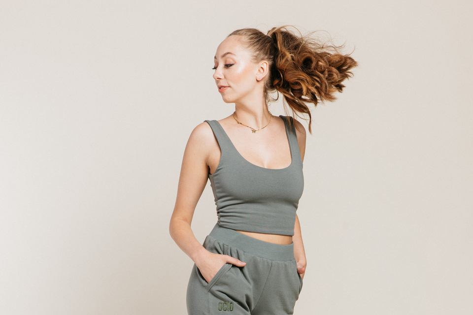Double Scoop Tank in Sage
