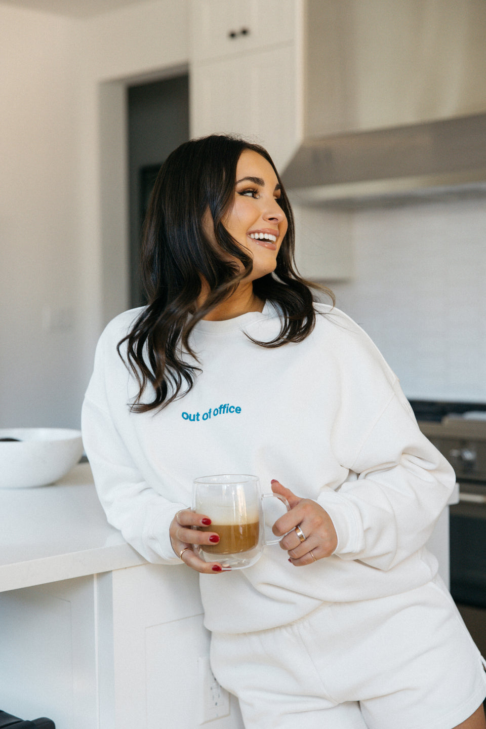 Corporate Natalie Out of Office Crewneck in Supermoon and Cove