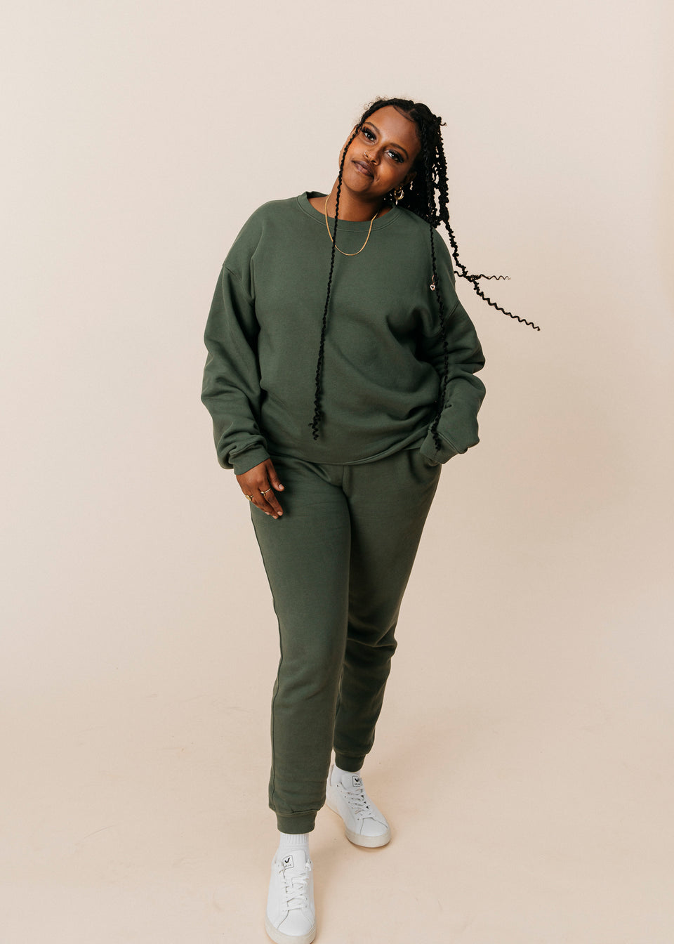 Oversized Crewneck in Spruce