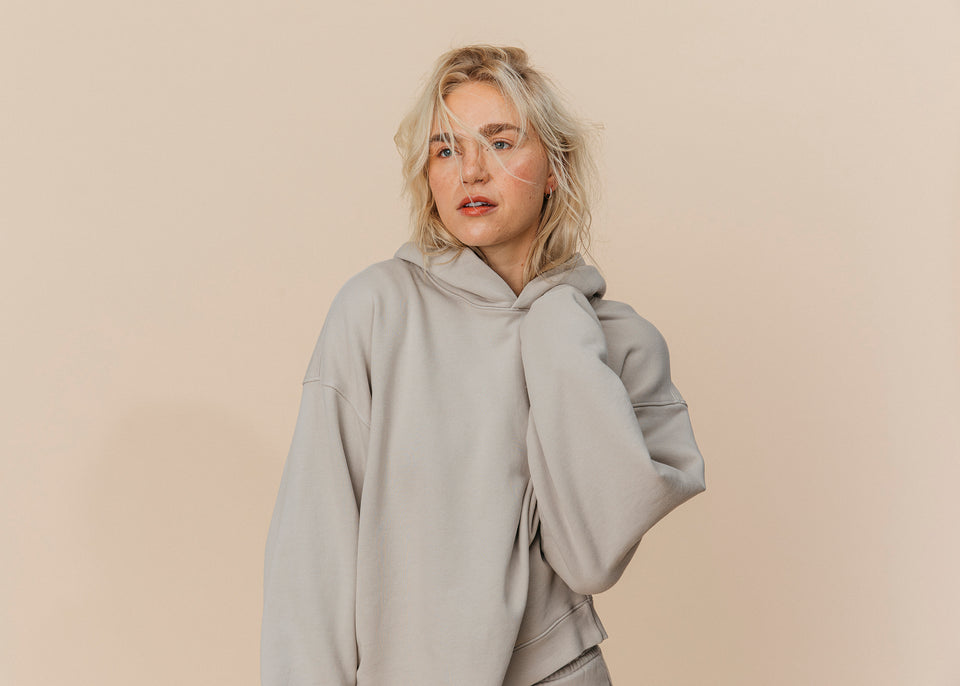Oversized Hoodie in Stone