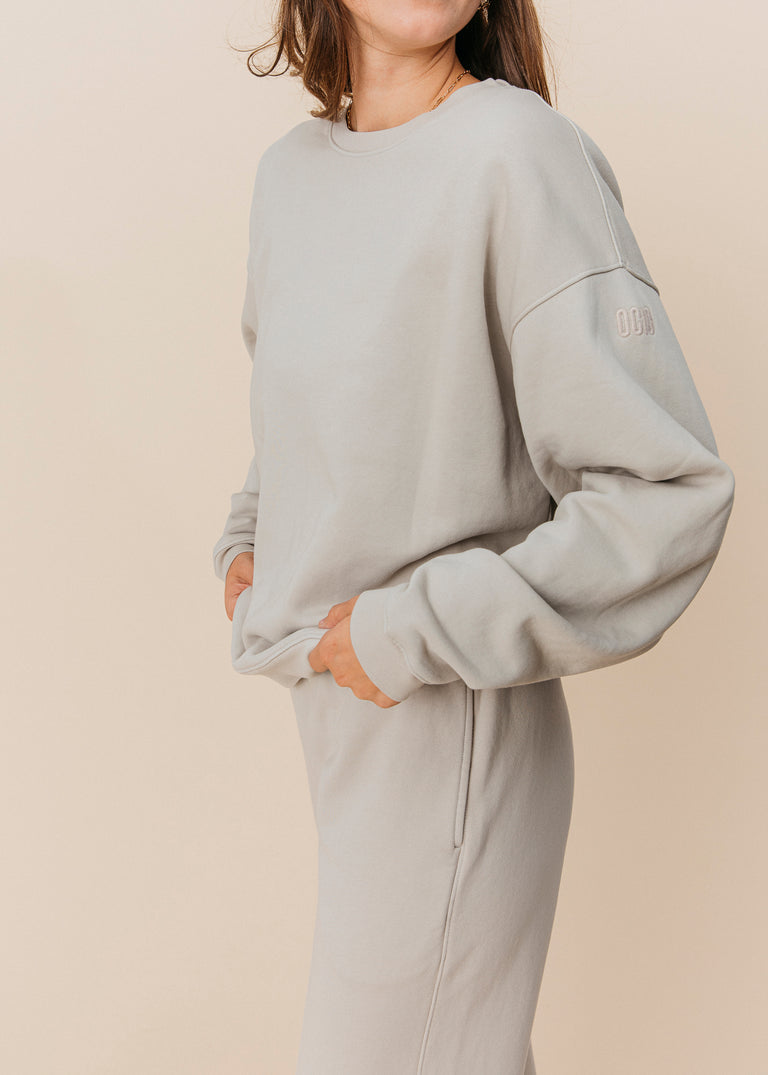 Oversized Crewneck in Stone
