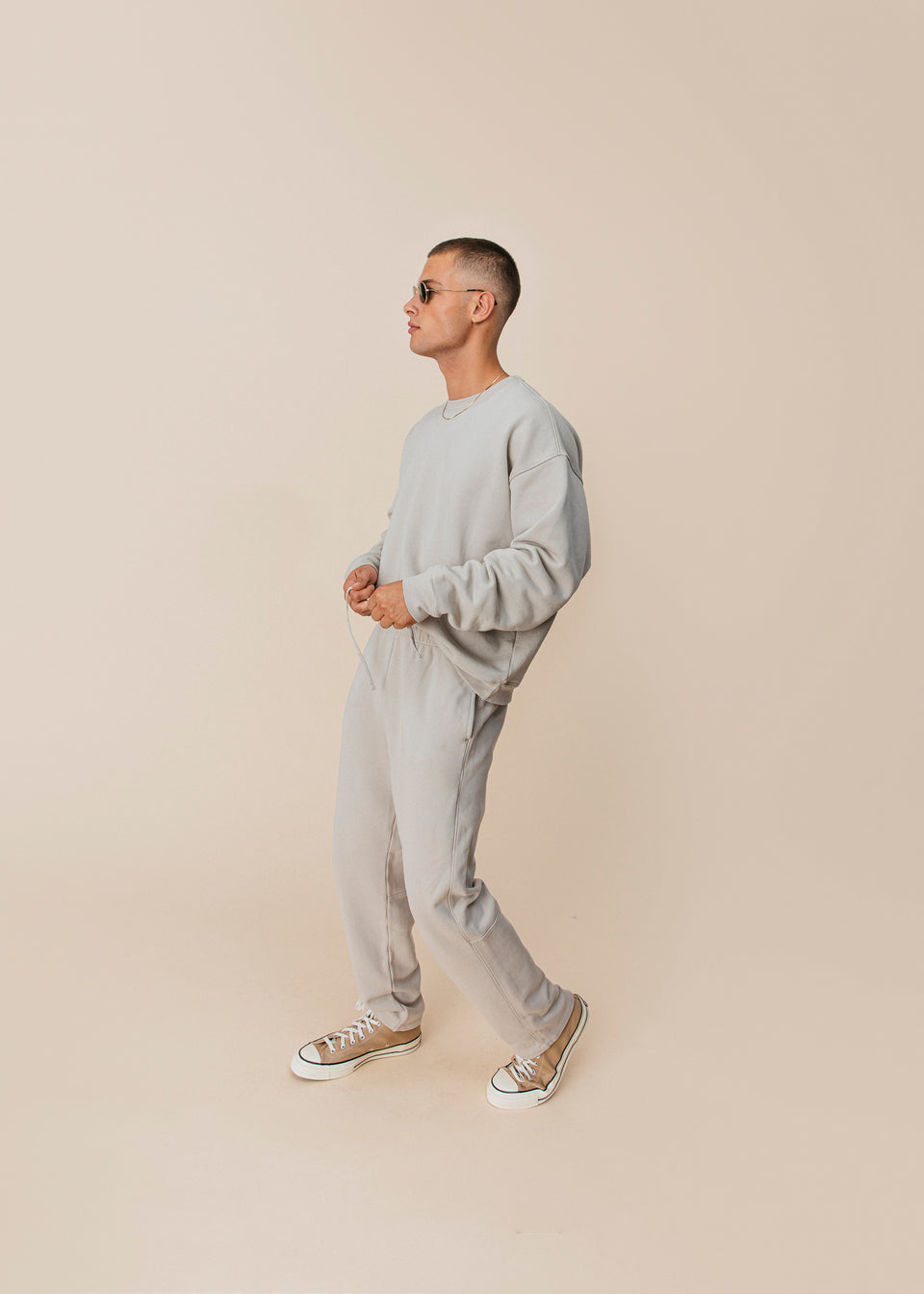 Oversized Crewneck in Stone