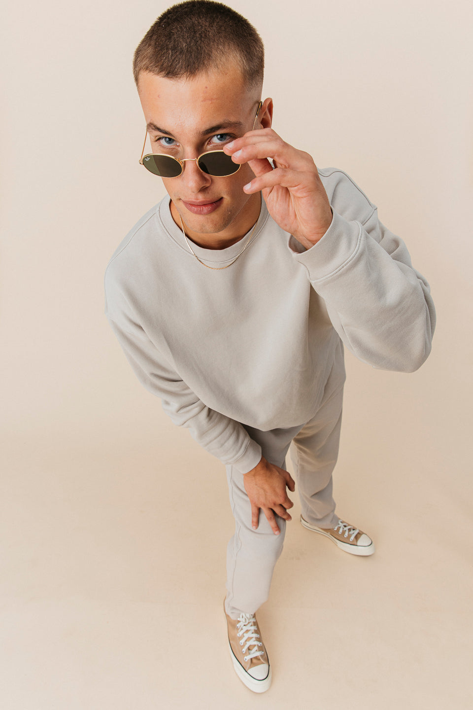 Oversized Crewneck in Stone