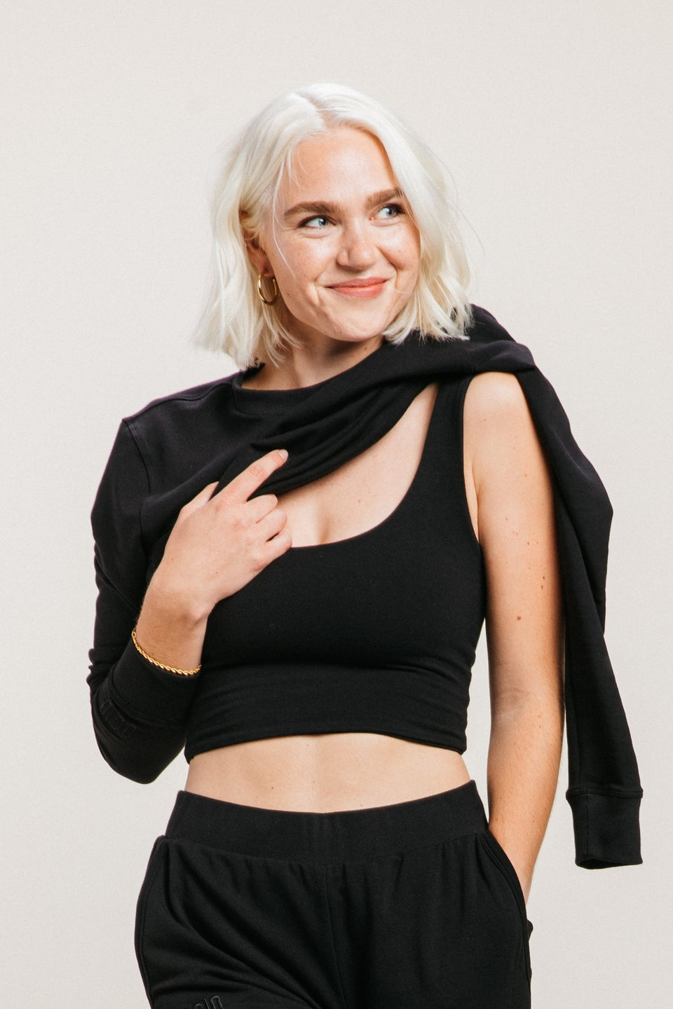 Double Scoop Tank in Black