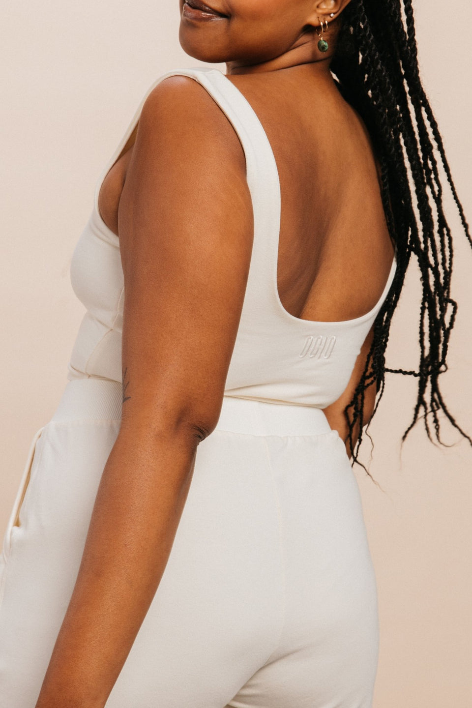 Double Scoop Tank in Bone