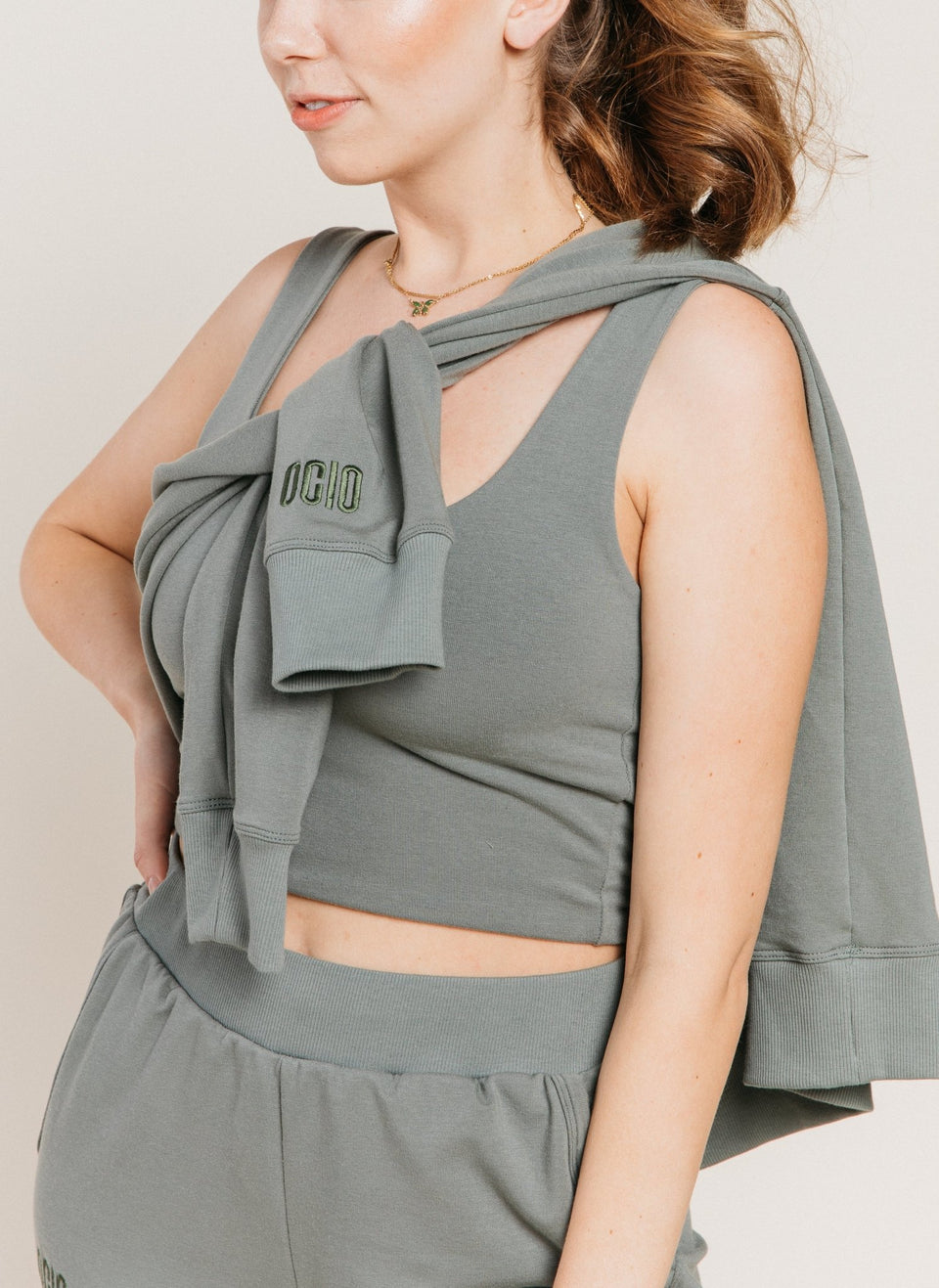 Double Scoop Tank in Sage
