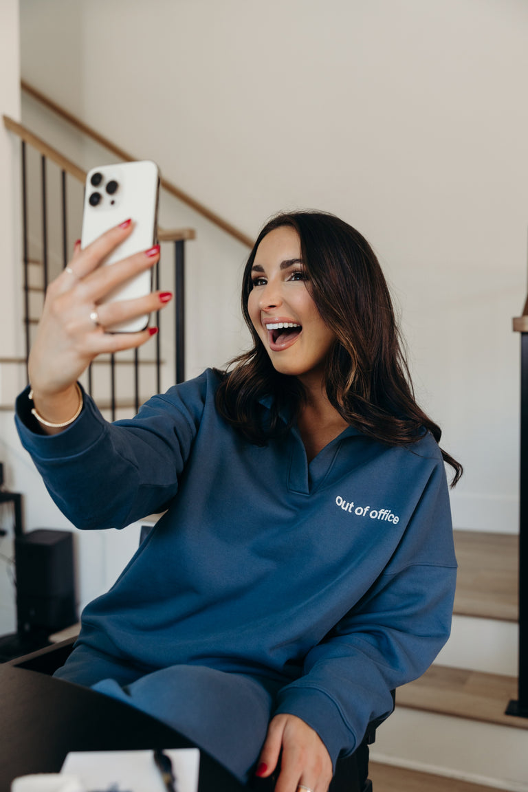 Corporate Natalie Out of Office Polo Crew in Cove and Supermoon