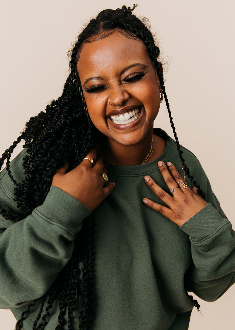 Oversized Crewneck in Spruce