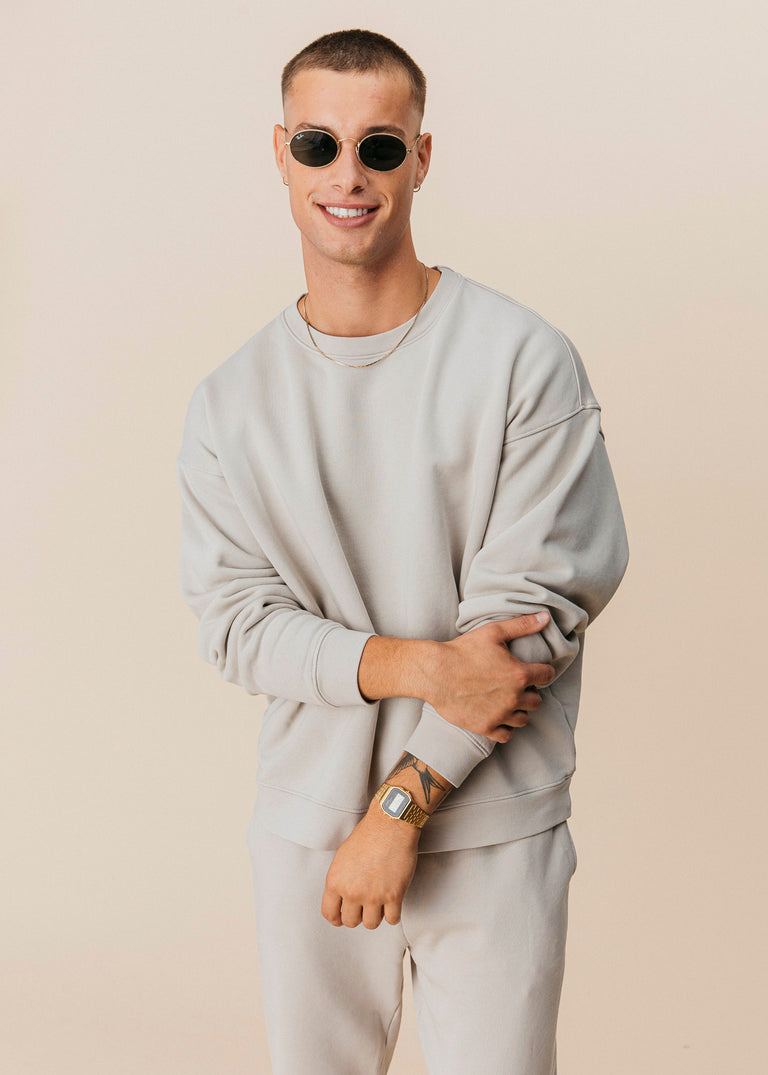 Oversized Crewneck in Stone