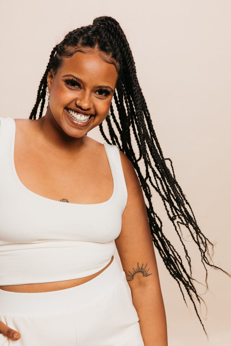 Double Scoop Tank in Bone