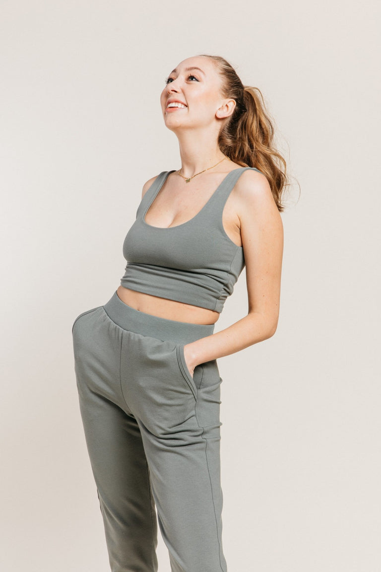 Double Scoop Tank in Sage
